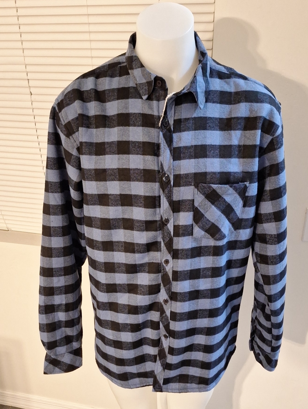 Nomad Light Blue and Black Buffalo Check Button-Down Shirt